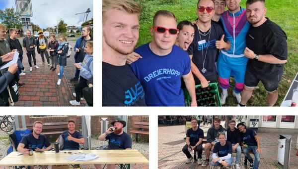 Fotocollage verschiedener Gruppenfotos der Stadtrallye