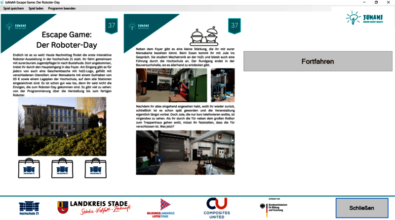 Screenshot des Escape Games auf dem PC