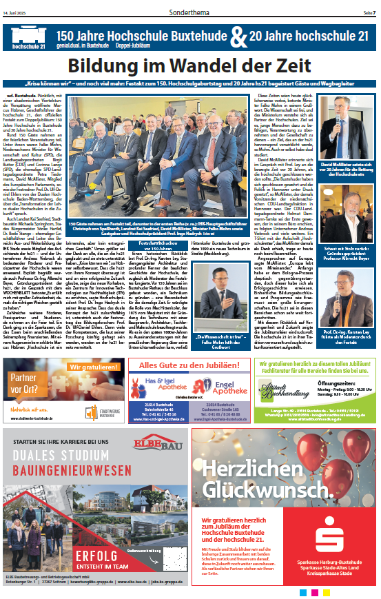 Miniatur-Zeitungsseite der Sonderseiten des Wochenblatts.